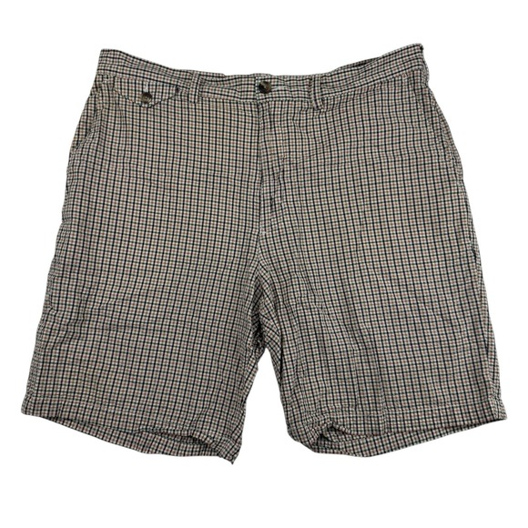 Lands' End Other - Lands End Multicolor Plaid Bermuda Chino Shorts Seersucker Sz 36 100% Cotton